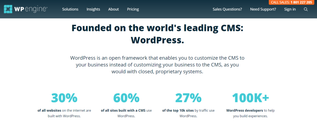 WP Engine WordPress Hosting Professional Plans Offering