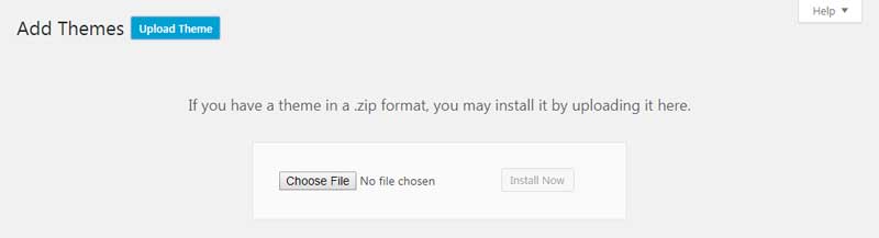 Installing a zipped theme on your new WordPress blog