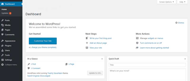 Starting a blog with WordPress