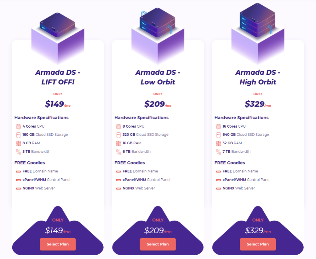 HostArmada Dedicated CPU Cloud Webhosting Servers
