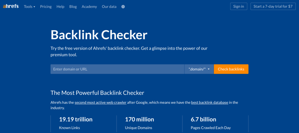 Ahrefs backlink checker
