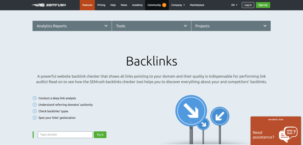 semrush backlink checker