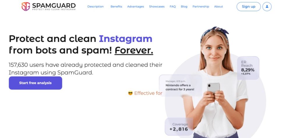 SpamGuard main page